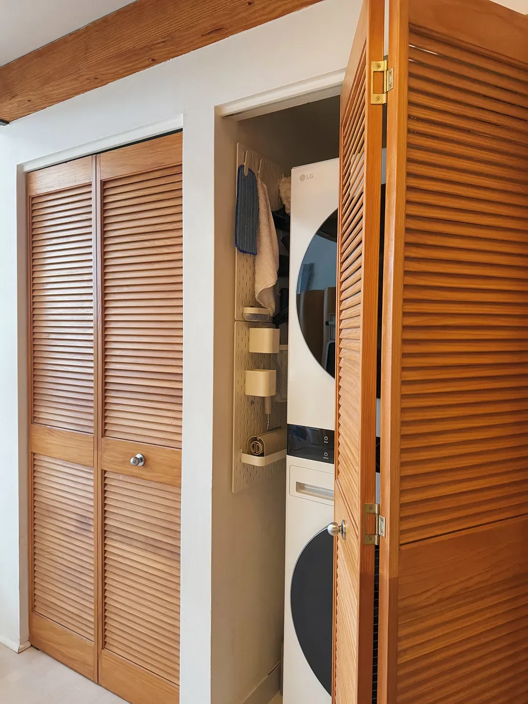 An IKEA Pegboard Was the Smart Storage Fix for Cleaning Supplies in This Narrow Laundry Closet - 7