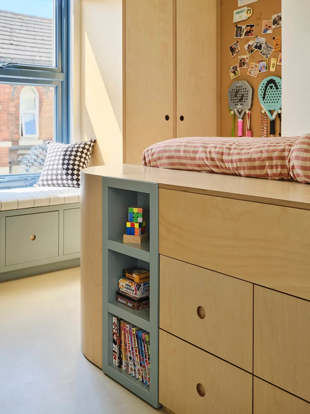 Before & After: A Custom Platform Bed Makes This Sporty Tween’s Room Sleepover-Ready - 5