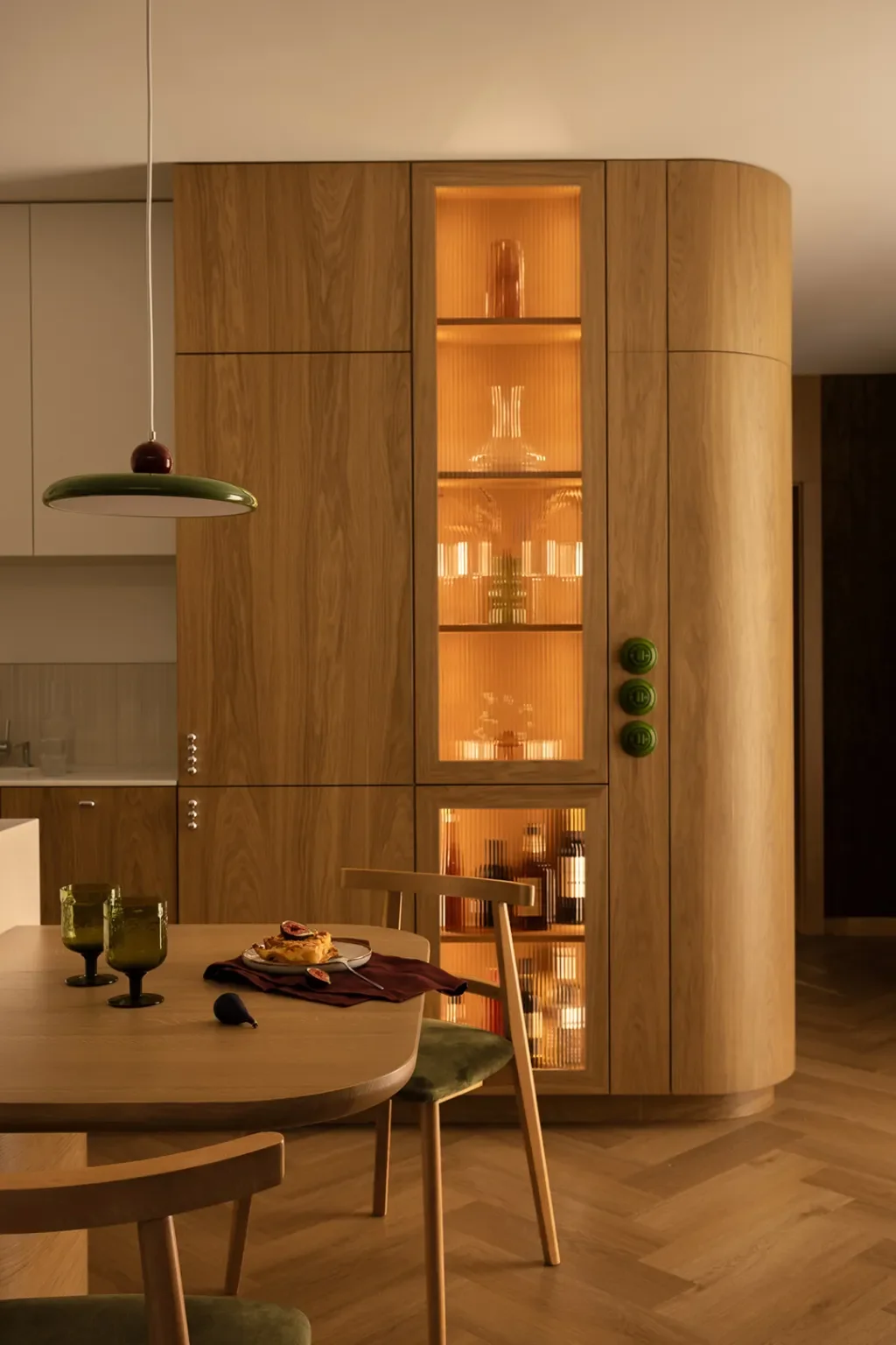 This Wood-Clad Warsaw Apartment Delivers Six Zones in Just 678 Square Feet